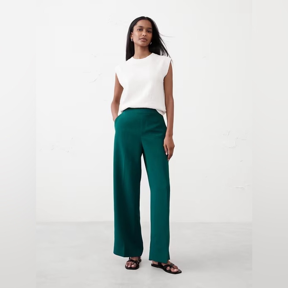 Banana Republic Emerald Green Wide-Leg Pants